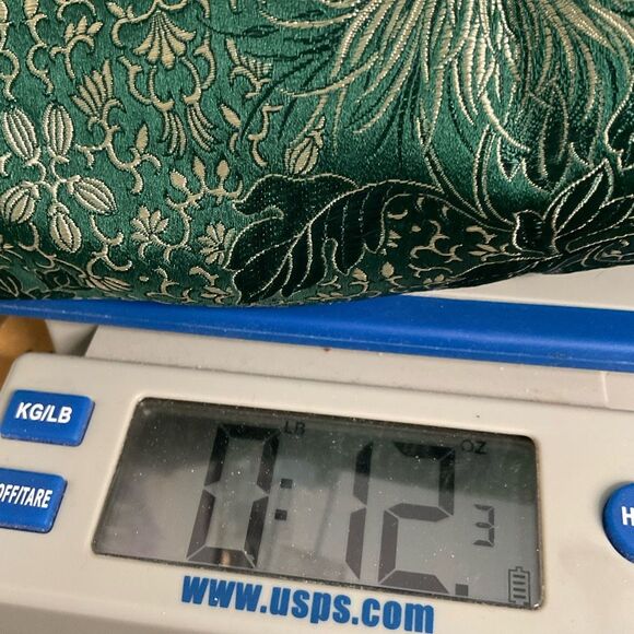 Vintage oriental Green Silk Mandarin Collar Embroidered Jacket XL - Picture 9 of 9